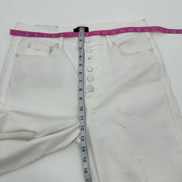 7 For All Mankind White High Waist Jeans Crop Straight Denim Jeans NWT - Picture 4 of 12